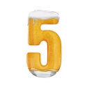 number 5 like pint of beer