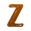 letter initial Z caramel ultra realistic