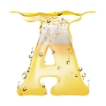 letter initial A dive in beer shooter with beer ultra realistic