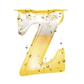 letter initial Z dive in beer shooter with beer ultra realistic
