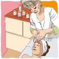 aesthetician woman take care with a client 