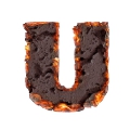 letter initial U ceramic burning ultra realistic PNG transparent