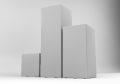 simple 3 blank square boxes in 3D for DTP 005