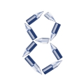 letter number 8 silver shiny pencil ultra realistic PNG transparent