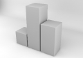 simple 3 blank square boxes in 3D for DTP 003